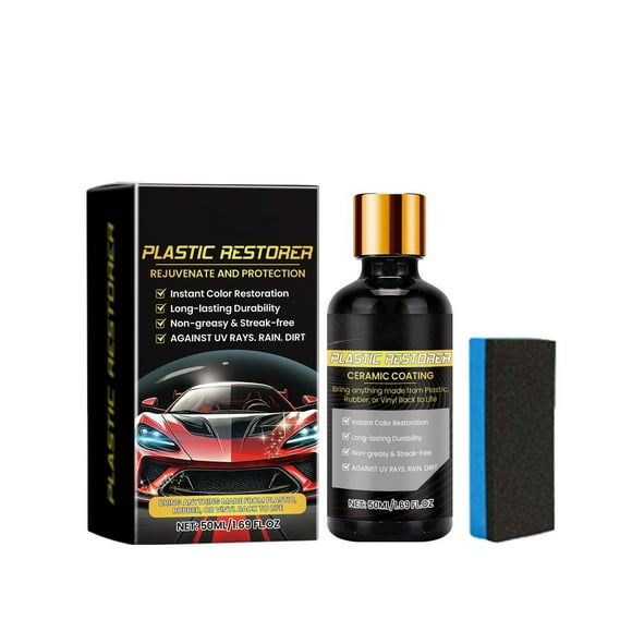 Plastic Restorer For Car Interiors Renews And Protects Various Surfaces Easy To Apply Formula Comes In A 2.76 Inch Bottle For Convenient Use On Dashboards And Trim