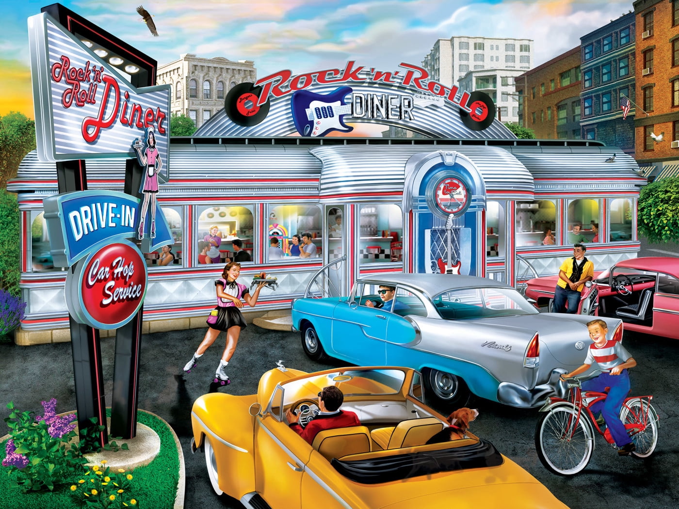 MasterPieces 750 Piece Jigsaw Puzzle - Rock & Rolla Diner - 18"x24"