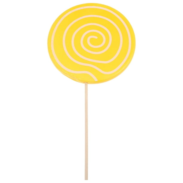 EeaseMX Modelo de simulación de piruleta con temática de comida, accesorio fotográfico, decoración para niños (amarillo)