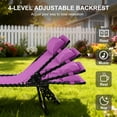 thumbnail image 4 of Outsunny Chaise Longue Pliante d'Extérieur, Chaise Longue Réglable à 4 Niveaux avec Appuie-Tête, Chaise de Bronzage Lit de Plage, Lit de Camp Inclinable pour le Camping, la Randonnée, la Cour Arrière, Violet, 4 of 10