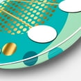thumbnail image 3 of Designart 'Gold And Blue Dynamics Ii Horloge Murale Mid-Century Modern, 3 of 4