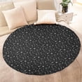 thumbnail image 4 of Black White Halloween Symbol Pattern Round Blanket,Comfortable Soft Flannel Throw Blanket,All Season,Warm Lightweight Blankets for Sofa Bed Couch Living Room Chair 47"x47", 4 of 5