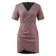 thumbnail image 4 of Vestido sexy de lentejuelas con cuello en V y manga corta para mujer - Color liso, corte ajustado, poliéster - Elegante vestido de fiesta para veladas, bodas y salidas nocturnas, 4 of 5