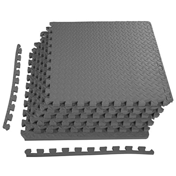 BalanceFrom Puzzle Exercise Mat with EVA Foam Interlocking Tiles (Gray)