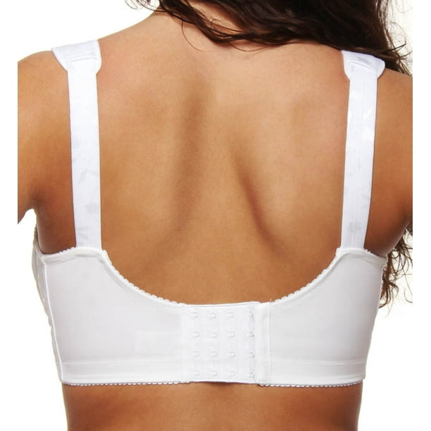 Women's Elila 1305 Jacquard Softcup Bra with Cushioned Straps (White 44G) 