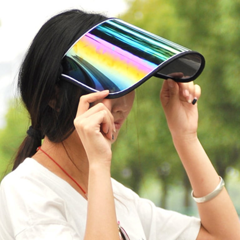 Unisex Hologram Sun Visors Hat UV Protective Hat Cap Wide  display picture 2