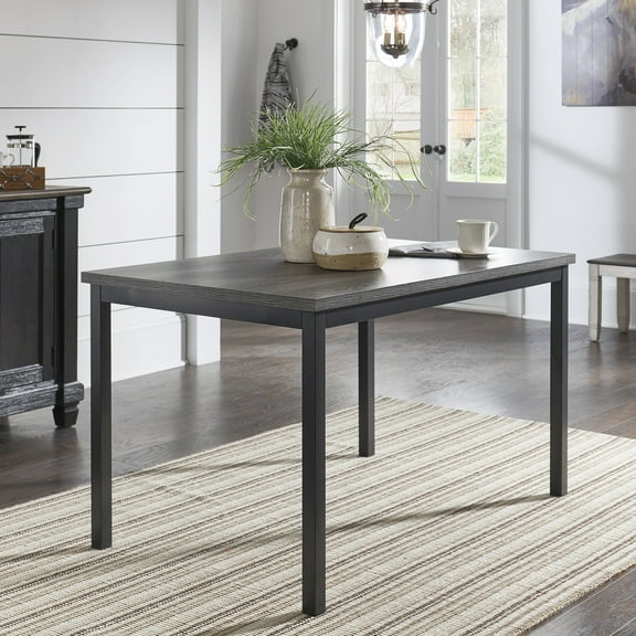 Weston Home Clayton Metal Dining Table, Black