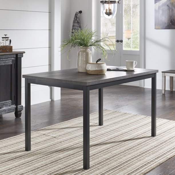 Weston Home Clayton Metal Dining Table, Black