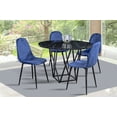 thumbnail image 1 of Comedor Ana Azul 4 Redondo Tubular y Formica Marmoleada MOBILKRAFT Modelo Ana Azul 4 Sillas Estilo Contemporáneo Color Azul, 1 of 4