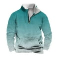 thumbnail image 4 of Mens Big and Tall Sweatshirts S-4XL Plus Size With Zipper Pocket Pullover Sherpa Lined Stand Collar Long Sleeve Gradient No Hood Sweatshirt, 4 of 5