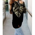 thumbnail image 3 of Women's Camo Print Stitching Half Zip Kangaroo Pocket Drawstring Hoodie, 3 of 10
