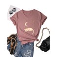 thumbnail image 5 of ZXSXSY Cute Cat Shirts for Women Graphic Tee V Neck Short Sleeve T-Shirts, 5 of 7