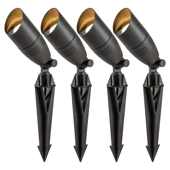 C Cattleya 4-Pack Low Voltage Dark Bronze Outdoor Landscape Spot Light