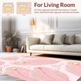 thumbnail image 2 of Flatwoven High Traffic Area Rug, Elegant Peacock Feather Motif with Delicate Floral Accents and Curved Lines, Non Slip, Stain Resistant, Washable Area Rugs for Living Room, Bedroom(Pink, 6), 2 of 8