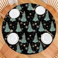 thumbnail image 2 of Black Christmas Tree Pattern Round Fitted Tablecloth with Elastic Edge,Dining Table Cover Waterproof,Outdoor Round Tablecloth for Camping,Dining,Indoor and Outdoor, 2 of 7