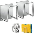 thumbnail image 1 of Paquete de 2 soportes para esponjas de cocina, soporte para esponjas pequeño con adhesivo fuerte, resistente al óxido, resistente al agua, carrito para fregadero de cocina, tamaño más, 1 of 8