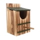 thumbnail image 4 of Casa de madera para pájaros, casa para pájaros azules, estación de alimentación para vida al libre, caja nido para búhos, caseta para, 4 of 9