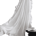 thumbnail image 1 of White Ruffle Curtains for Bedroom - Chic Ruffle Trim Curtains Privacy Drapes for Dining Room / Bathroom / Canopy Bed(1 Panel,59 x 78 Inch) M01, 1 of 5