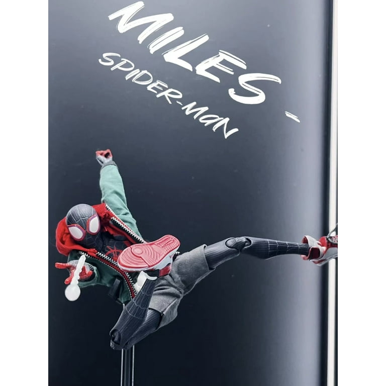 TIM Spider-M Miles Morales Real Clothes Full Body Movable Action Figure Model Replaceable Clothes, Heads, Hands Gift Box