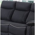 thumbnail image 4 of Modern Black Leather Sofa 220cm with Reclining Function, 4 of 8