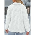 thumbnail image 6 of Women'S Long Sleeve Full Zip Soft Warm Fleece Jacket White XXL, 6 of 7