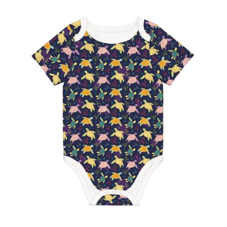 

Matuu Turtle for Baby Short-Sleeve Bodysuit Soft Cotton Comfortable and Breathable Perfect for Newborns and Infants