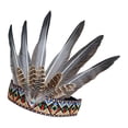 thumbnail image 3 of Tocado de plumas artificiales indio, accesorio para disfraz de jefe para escenario festivo., 3 of 7