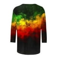 thumbnail image 4 of Patlollav Ladies Independence Day Printed Round Neck Three Quarter Sleeve 3/4 Sleeve T-shirt Loose Tops, 4 of 6