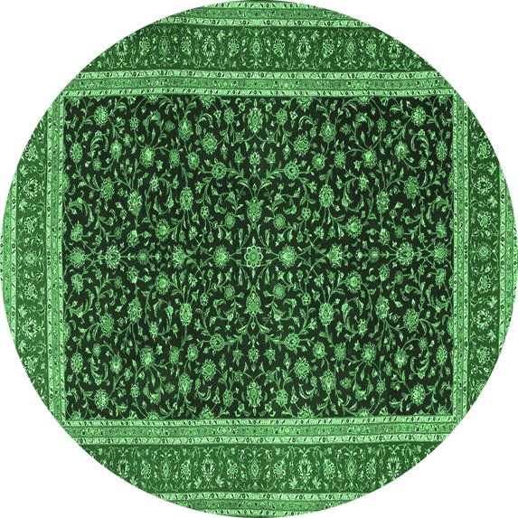 Ahgly Company Indoor Round Persian Emerald Green Traditional Area Rugs, 8' Round