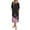 Black_Pink Flower, variant on Women's Long Nightgown Short Sleeve Sleepshirt Casual Maxi Loungewear with Pockets