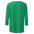 thumbnail image 4 of Fznquz 3/4 Length Sleeve T Shirts for Women Plus Size Green 2025 T Shirt Fashion Black History Month Crewneck Blouses for Women, 4 of 5