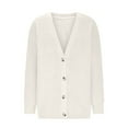 thumbnail image 5 of HAiming Women Oversized Cardigan Sweaters Fall Trendy V Neck Button down Knits Jacket Casual Loose Long Sleeve Outwear, 5 of 6
