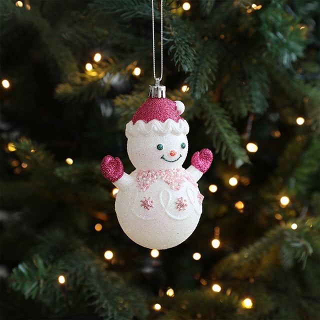 Seyotauo Glitter Powder Christmas Hanging Decorations, Cartoon Bear Snowman Donumt Lolli Ice Cream Shape Hanging Ornaments, Cute Xmas Tree Window Hanging Decor for Home, Party, DIY Crafts