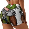 thumbnail image 2 of Kdxio Fishing Gnome Print Workout Shorts for Women Seamless Soft Smooth Gym Yoga Scrunch Active Shorts, 2 of 5
