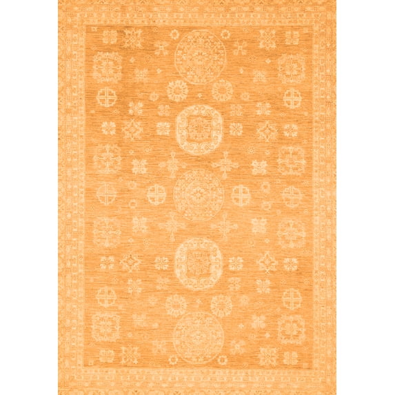 Ahgly Company Indoor Rectangle Oriental Orange Modern Area Rugs, 3' x 5'