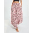 thumbnail image 5 of Ma Baby Women Boho Flowy Maxi Skirt Summer Pleated High Waisted Long Skirts with Pockets, 5 of 6