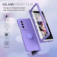 thumbnail image 6 of Mantto for Samsung Galaxy Z Fold4 Slim Case,Built-in Screen Protector & Rotatable Ring Bracket,Shockproof Hinge Protection Magnetic Car Mount Anti-Fingerprint Ultra Thin Phone Case,Purple, 6 of 7
