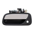 thumbnail image 2 of Brock Replacement Drivers Front Outside Door Handle w/ Keyhole Black Base & Chrome Lever compatible with T100 69220-34020, 2 of 9