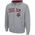 thumbnail image 2 of Men's Colosseum Heathered Gray Texas A&M Aggies Arch & Logo 3.0 Full-Zip Hoodie, 2 of 3