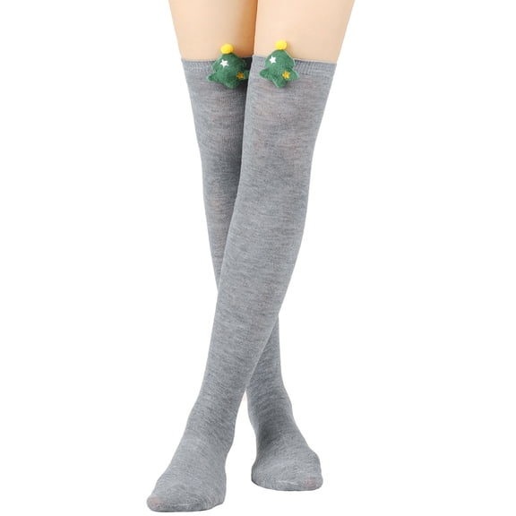 JJHGVB Womens Long Socks Long Stockings Socks for Christmas Casual Socks Over the Knee High Socks Thigh High Socks Thigh Highs Funny Socks Tube Socks Wide, Loose Fit Womens Stockings Gray a