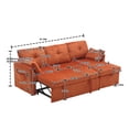 thumbnail image 6 of Gexpusm Pull Out Combination Sofa Modern L-Shaped Couch with Storage Recliner,Orange, 6 of 6