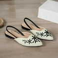 thumbnail image 4 of Tawop Shoes Women Casual Comfort Flat Womens Dress Shoes Pointy Toe Embroidery Floral, 4 of 9