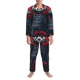 thumbnail image 3 of Naloa Red Black Eastern Panda Warrior Men’s Pajamas Set - Long Sleeve Button Down Sleep Shirt and Pajama Bottoms Sleepwear Set-Large, 3 of 7