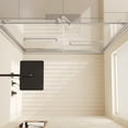 thumbnail image 6 of Frameless Shower Door, Double Sliding Shower Door with Thick Tempered Glass, Waterproof Shower Door with Seal Strip Parts and Pull Handle, Easy Sliding Shower Door with Stainless Steel Hardware, 6 of 8