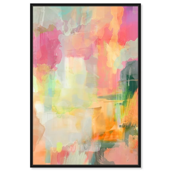 Salt And Berries II Colorful Abstract Canvas Wall Art by Art Remedy, Black Floater Frame, 10"x15"