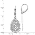 thumbnail image 3 of Real 14kt White Gold Teardrop Filigree Dangle Leverback Earrings; for Adults and Teens; for Women and Men, 3 of 3