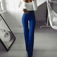 thumbnail image 2 of Ichuanyi Womens Pants Clearance, Women Fashion Solid Elasticity Leggings Bell-bottoms Pants, 2 of 5