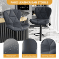 thumbnail image 5 of ClinQ Swivel Adjustable Bar Stools Set of 2, PU Leather Counter Height Bar Chairs with 360° Swivel, Hydraulic Lift, Footrest, Darkgray, 5 of 6