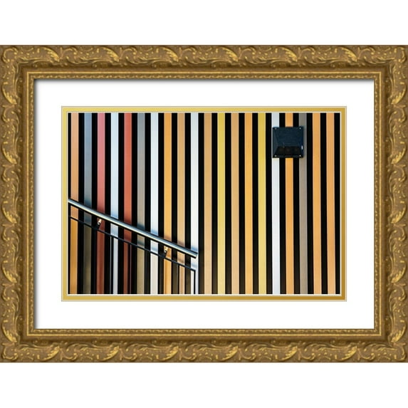 Reichelt, Dieter 32x23 Gold Ornate Wood Framed with Double Matting Museum Art Print Titled - Colors with railing