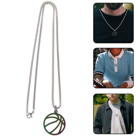 TABLZONE Durable Stainless Steel Basketball Necklace with Romantic Pendant for Decorative Use